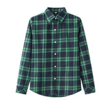 2018 Spring New Fashion Casual Lapel Plus Size Blouses women plaid shirt Checks Flannel Shirts Female Long Sleeve Tops Blouse