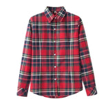 2018 Spring New Fashion Casual Lapel Plus Size Blouses women plaid shirt Checks Flannel Shirts Female Long Sleeve Tops Blouse