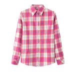2018 Spring New Fashion Casual Lapel Plus Size Blouses women plaid shirt Checks Flannel Shirts Female Long Sleeve Tops Blouse