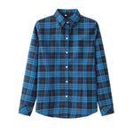 2018 Spring New Fashion Casual Lapel Plus Size Blouses women plaid shirt Checks Flannel Shirts Female Long Sleeve Tops Blouse