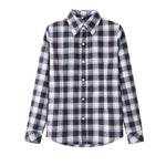 2018 Spring New Fashion Casual Lapel Plus Size Blouses women plaid shirt Checks Flannel Shirts Female Long Sleeve Tops Blouse